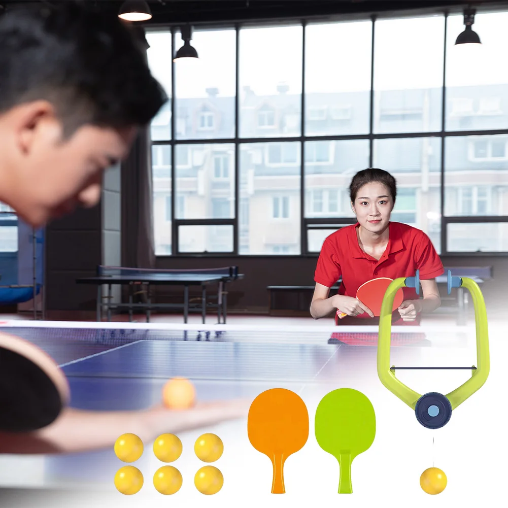 Hanging Table Tennis Trainer Portable Set with Racket and Balls Door Pong Game Indoor Table Tennis Self-training Set for Kids