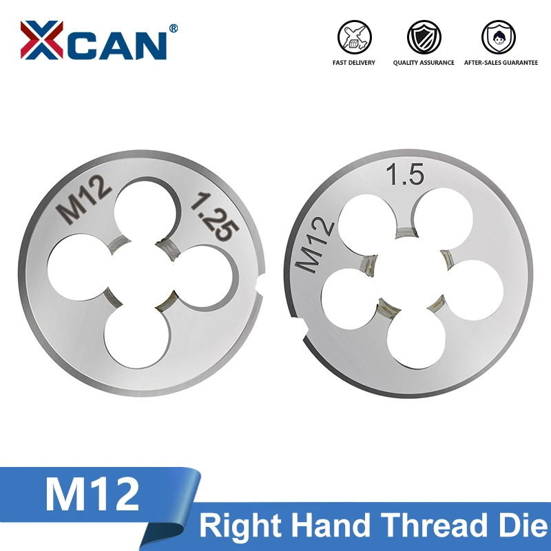 

XCAN M12 Thread Die Metric Screw Dies Right Hand Metal Threading Round Dies for Alloy Steel Metal Working Threading Tools