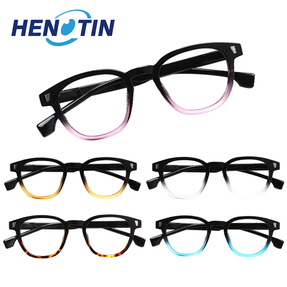 

Henotin Vintage Personality Oval Frame Prescription Reading Glasses Spring Hinge Men Women Lightweight HD Eyeglasses+0~+600