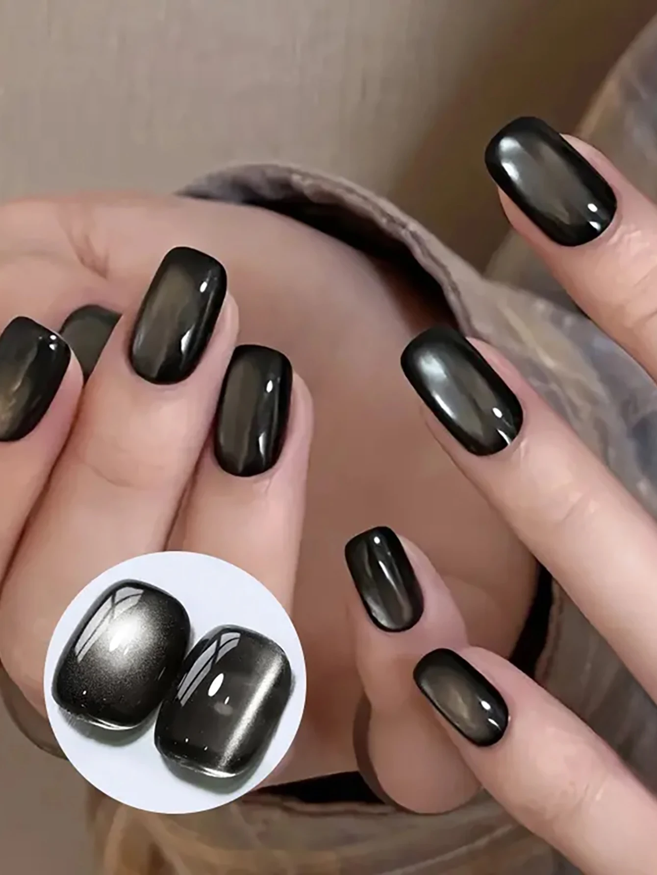 TC 블랙 크리스탈 캣 마그네틱 젤 반짝이 글리터 젤 네일 폴리시 반영구 UV 젤 네일 아트 베이스 컬러 불필요