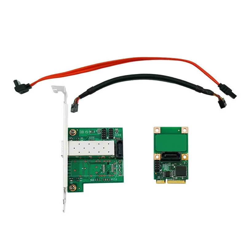 Single Optical Port Gigabit Network Card I210 Chip Mini Pcie Portable Ethernet Card As Shown Network Adapter Network Card