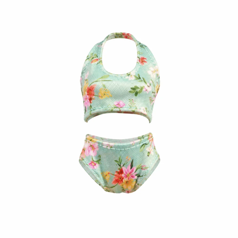 

Fashion Soft Cloth Swimsuit Clothes Floral Print Sleeveless Bikini Outfit Colorful Fashion Beachwear Dress Up
