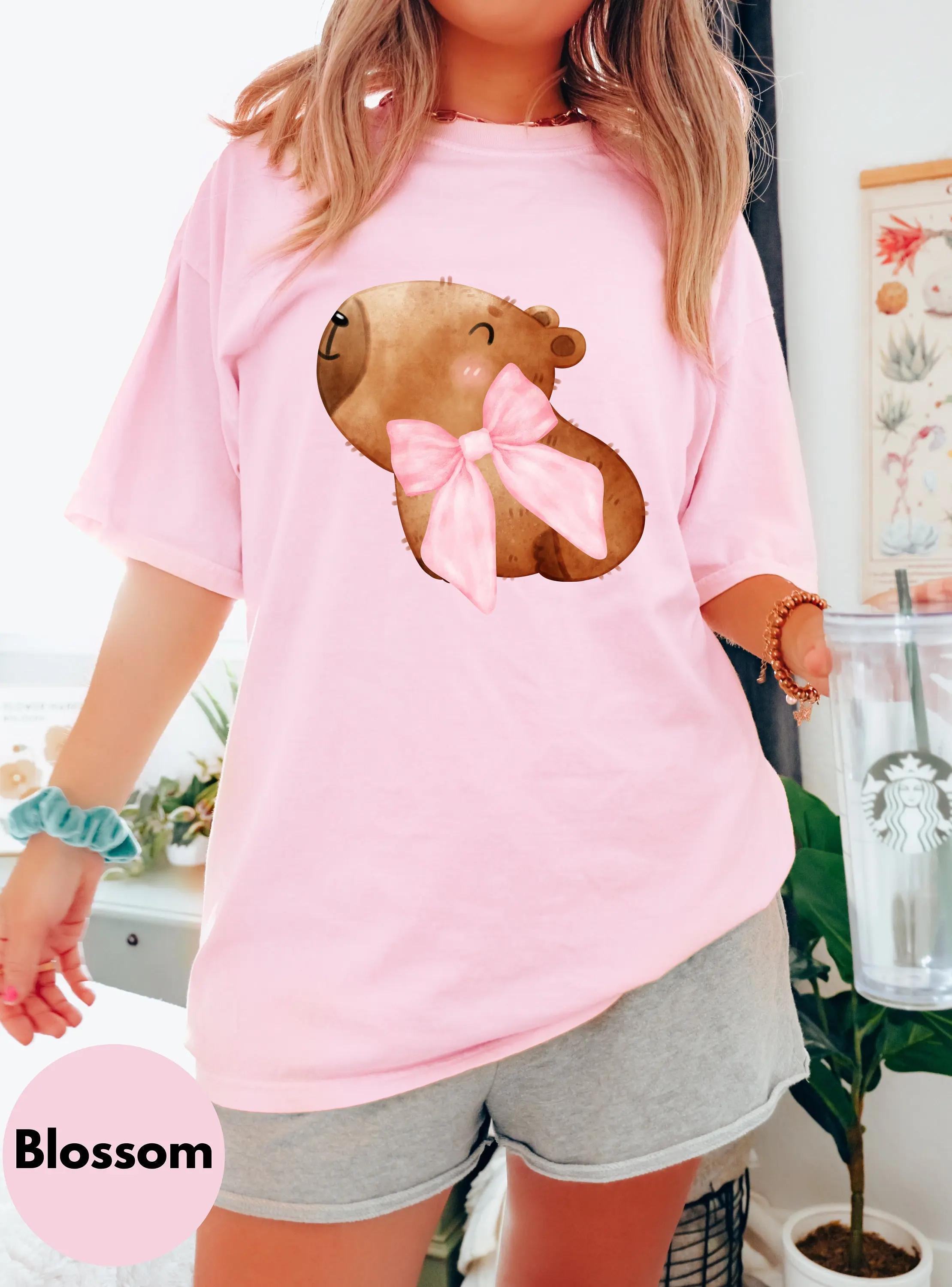 

Capybara Bow T Shirt Coquette Clothes Rodent Clothing For Her Rat