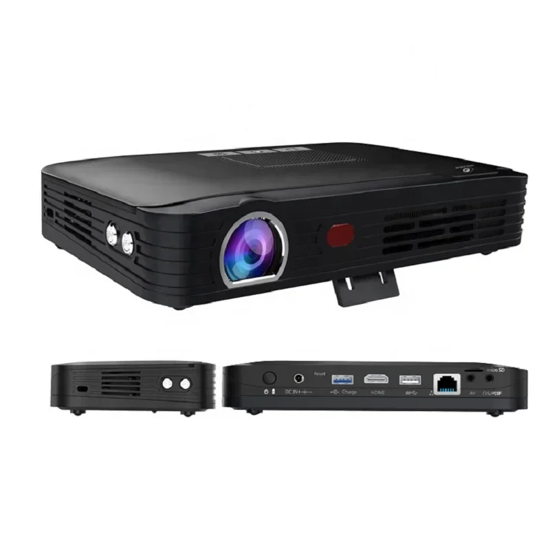 Portable Android WiFi Bluetooth 3D Smart Home Theater DLP Projector 2000 Lumens Battery Powered Mini Projector