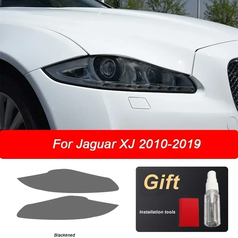 

2 Pcs Car Headlight Protective Film Vinyl Transparent Black TPU Precut Sticker For Jaguar XJ X351 2010-2019 XJR XJL Accessories