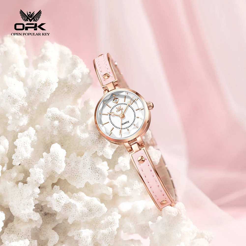 

OPK 6089 Elegance Women Original Quartz Movement Watch Small Diamond Dial 30m Waterproof High-quality Steel Strap Watch