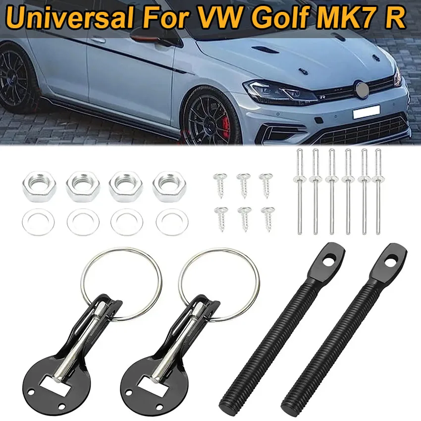 Universal For VW Golf 7 MK7 MK7.5 R Racing Hood Pin Bonnet Latch Catch Lock Mount Kit Refitting Accessories Safety Protection