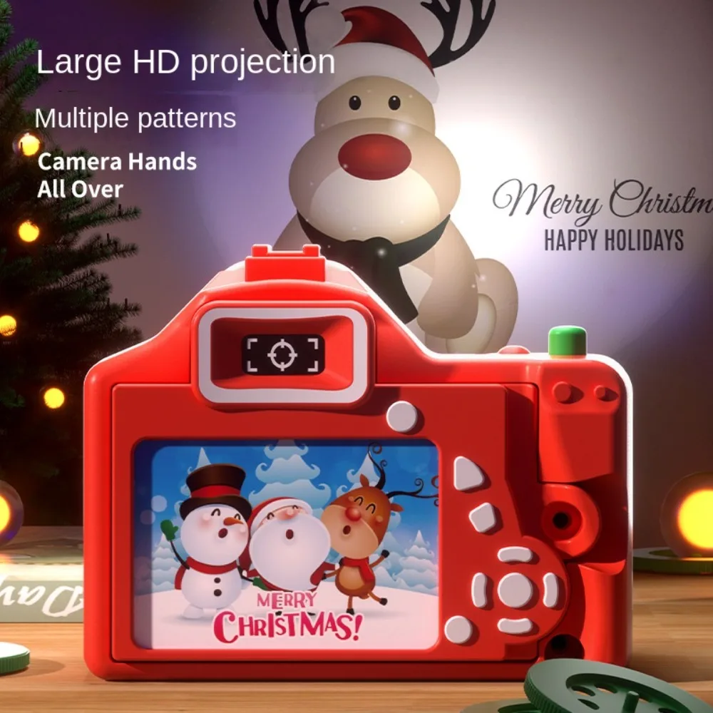 ABS Christmas Projection Camera Early Education Toy Puzzle Development Toy Projector Night Light Cartoon Pattern