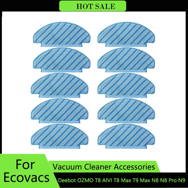 Washable Cloth Mop Pads For Ecovacs Deebot Ozmo T8 AIVI/T8 Max/ T8/ T9/ T9 AIVI /N8/ N8 Pro Plus/ N8 Pro/Yeedi Vac Robot Vacuum