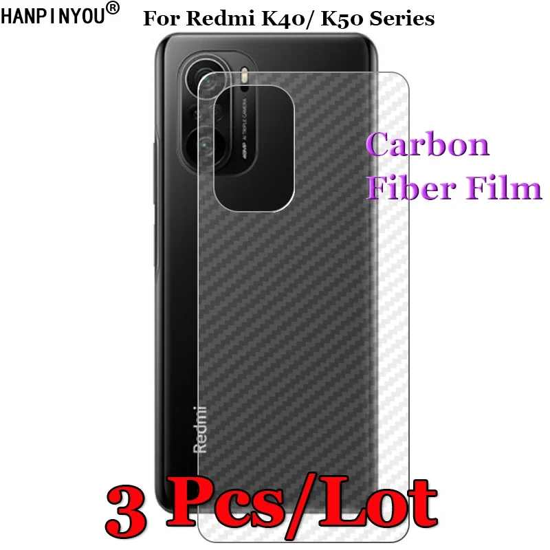 

3 Pcs/Lot For Redmi K70 K70E K60 K60E K50 K50i Pro Plus Ultra Gaming 3D Non-slip Carbon Fiber Back Film Screen Protector Sticker