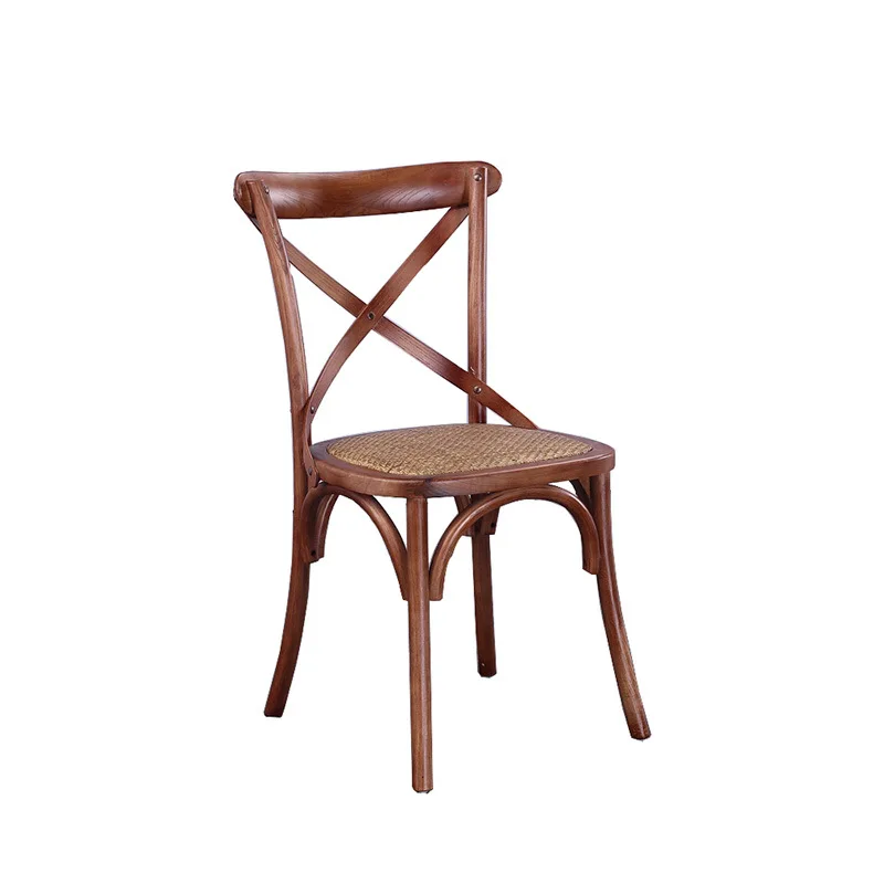 Modern Designvintage Rental Farmhouse Wedding Dark Khaki Stackable Solid Wood Wedding Oak Cross Back Chair