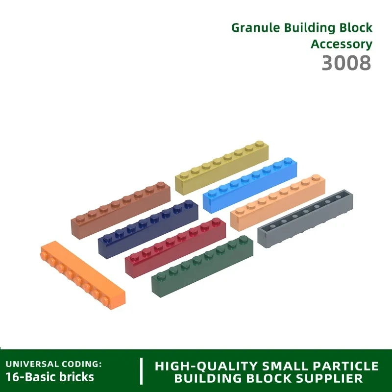 33Pcs/Lot 3008 1x8 High Hole Building Block Moc Basic Classic Brick Accessories Compatible with DIY  Gift Box