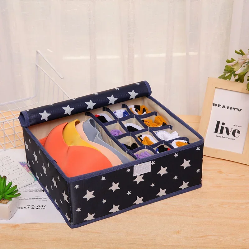 Home Lingerie Bra Storage Box Oxford Fabric Material Clothing Pants Socks Tie T-shirt Clothing Organizer Bedding Home Storage