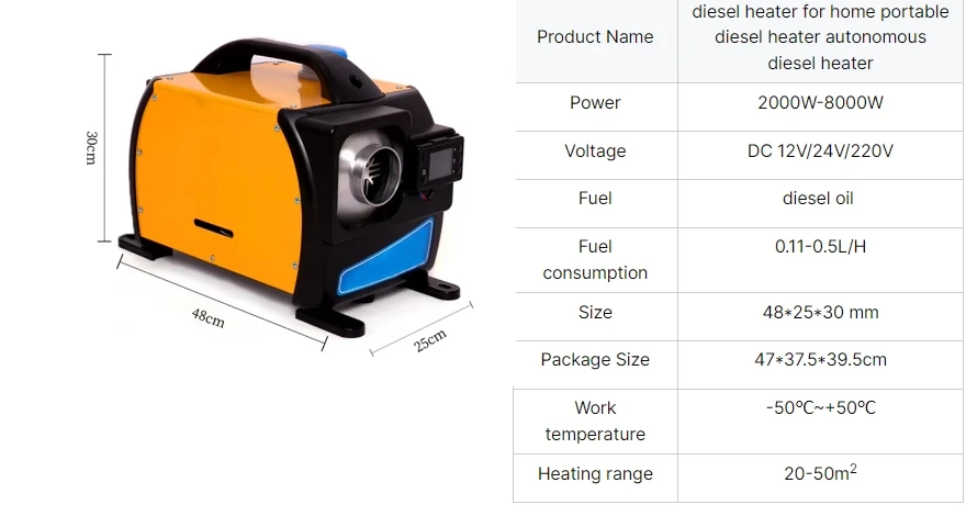 2KW 5KW 8KW Standluftheizung Integrierte Maschine 12V 24V für Auto LKW Wohnmobil