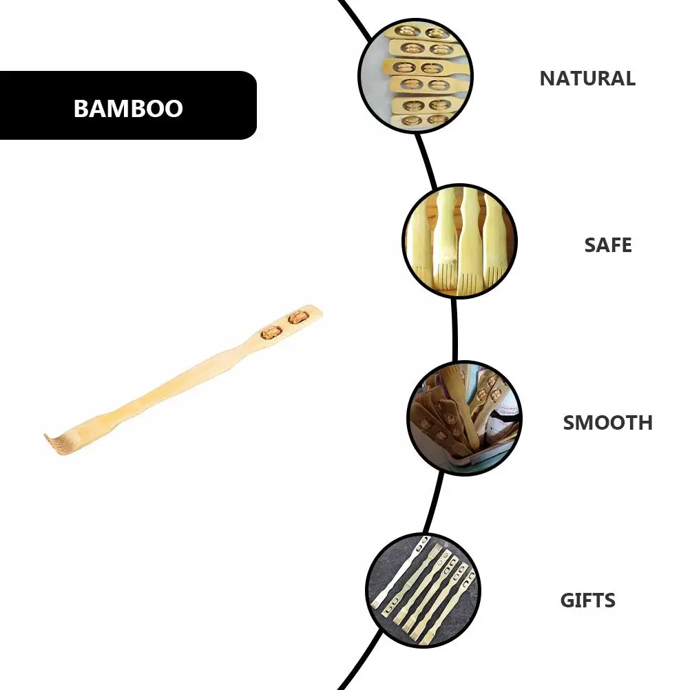 5 uds. Rascador fresco para ancianos, rascadores telescópicos de bambú para espalda, masajeador para rascar