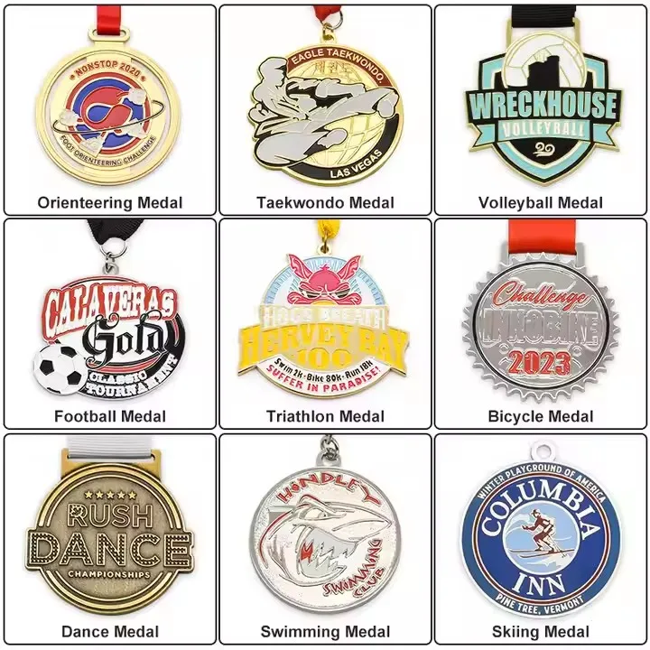Medalla de Metal personalizada con logotipo de Metal para deportes, Taekwondo, baile, correr, maratón, recuerdo, medalla de Metal de aleación de Zinc, bronce, oro, plata, 3D