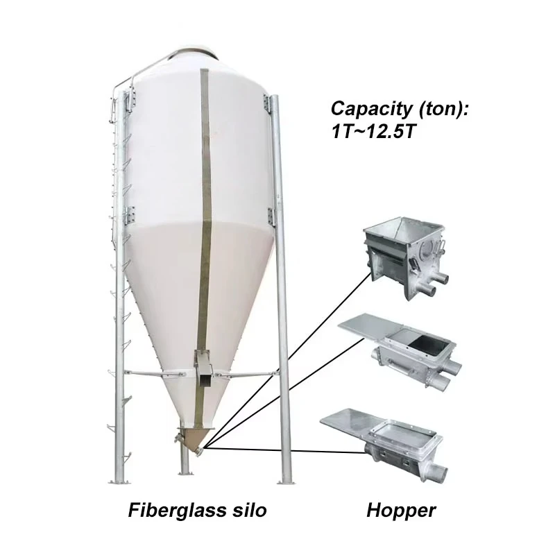 Smart Fiberglass Feed Storage Tower - with Load Cells, Precise Feed Control, Ideal for Automated Farms view 2