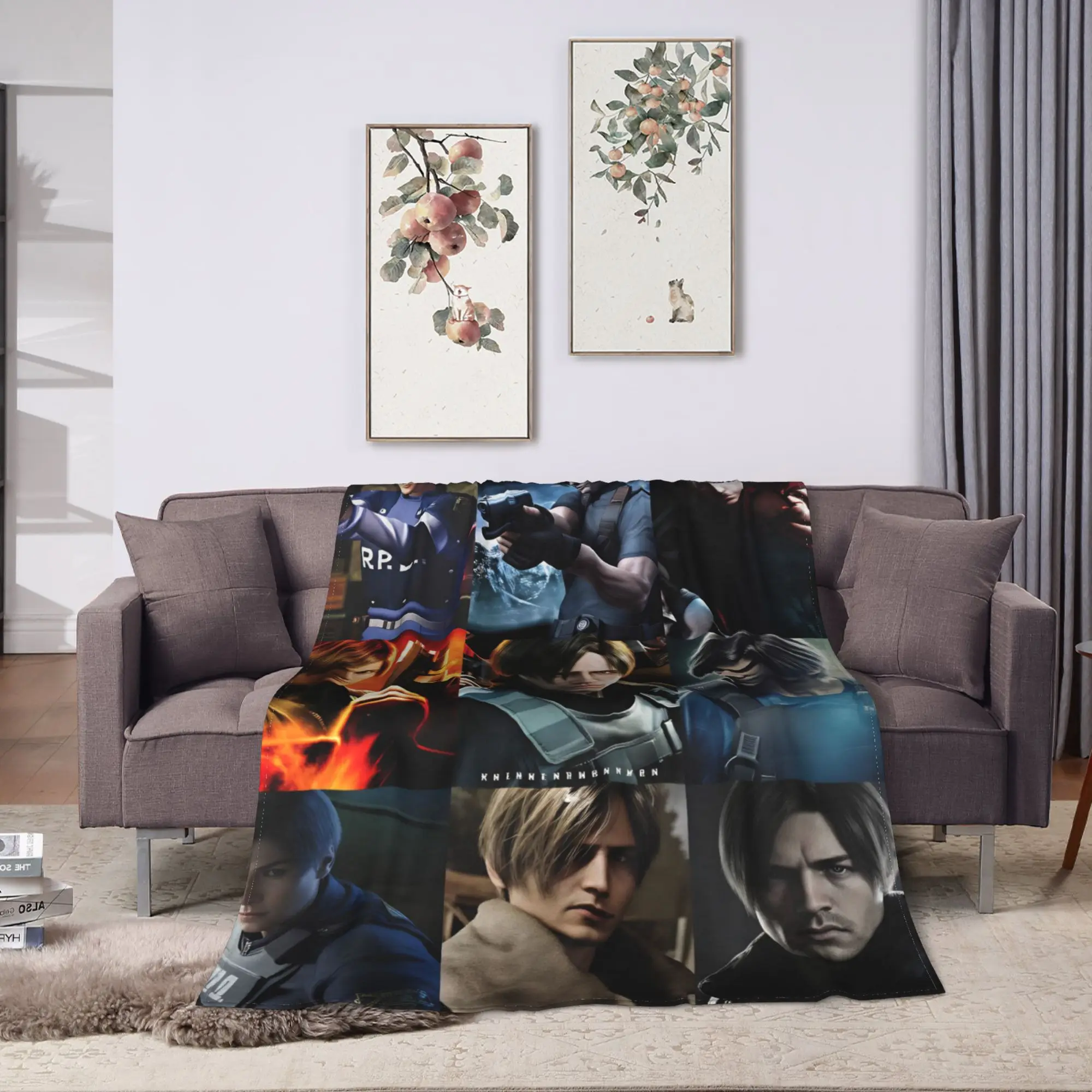 Soft Blanket Travel Office Leon Kennedy Throw Blanket Aesthetic  Bedspread For Bedroom