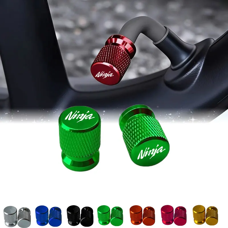 

For Ninja 250R 300R ZX6R 636 ZX10R Z800 Z1000 ZX7R 9R ZX12R Motorcycle Wheel Valve Caps 2pcs, Tire Valve Stem Covers