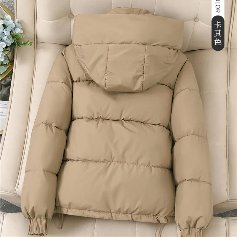 

NEW Fashion Down Cotton Jacket for Women 2025 New Korean Version Hooded Thick Cotton Coat Winter Warm Jacket Short Parka Top