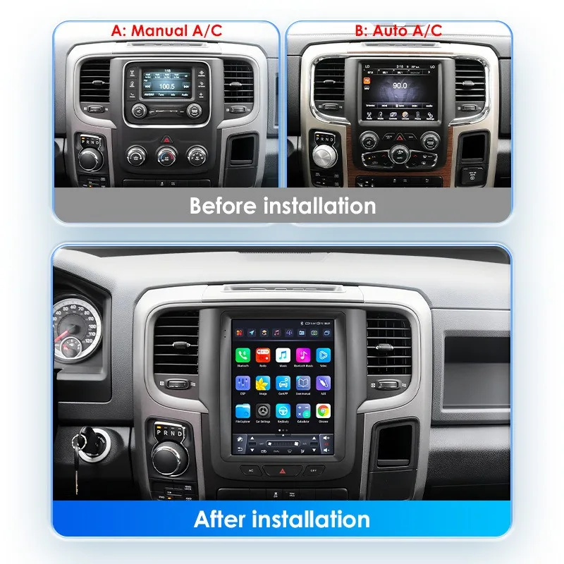 Suitable for Dodge Ram1500 Ram 13-18 Android large screen, central control car navigation vertical screen