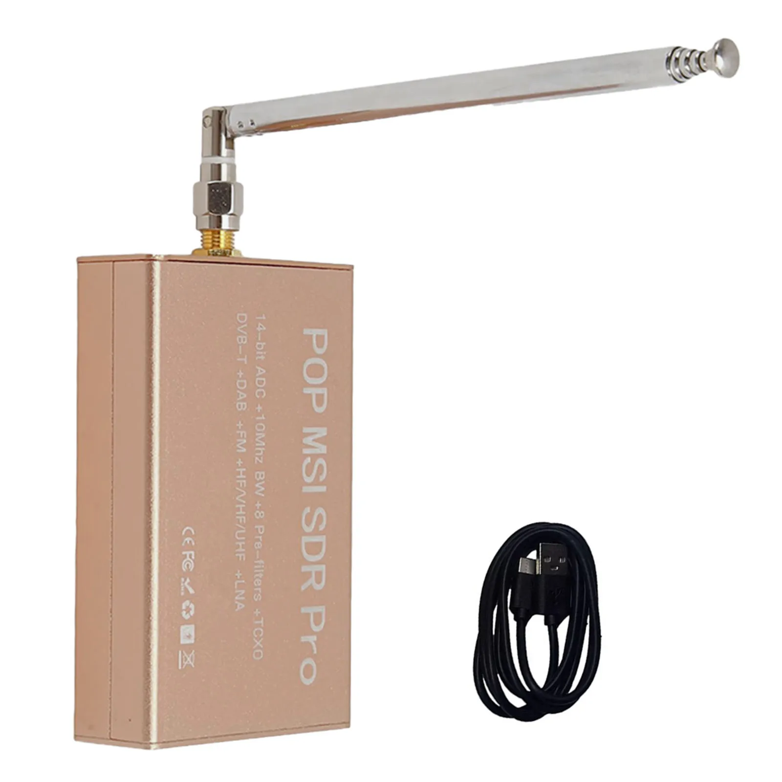 for Type C Receiver 10KHz-2GHz 14Bit Receiver 50ohm 185mA Aluminum Alloy For All Popular Software For HDSDR  for