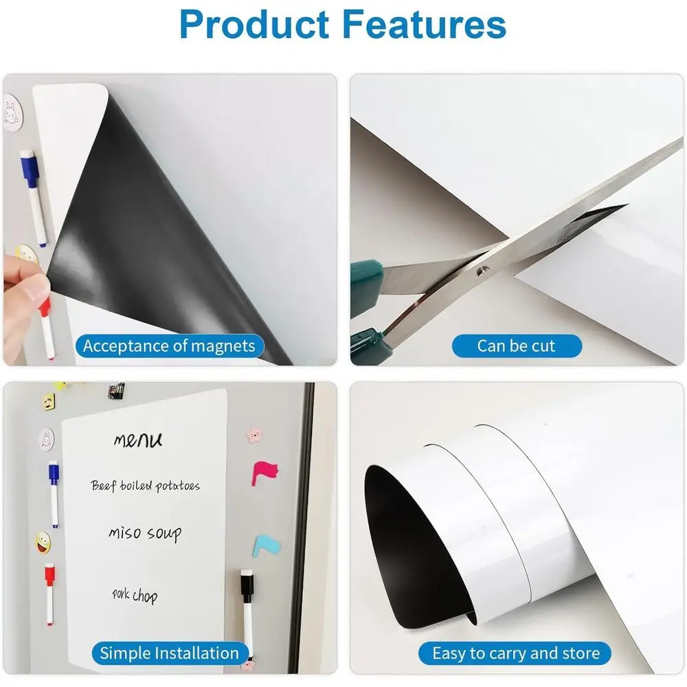 لوح مسح جاف مغناطيسي كبير مقاس 36 × 48 للمطبخ، ومخطط عائلي وقائمة المهام مع علامات وممحاة #3