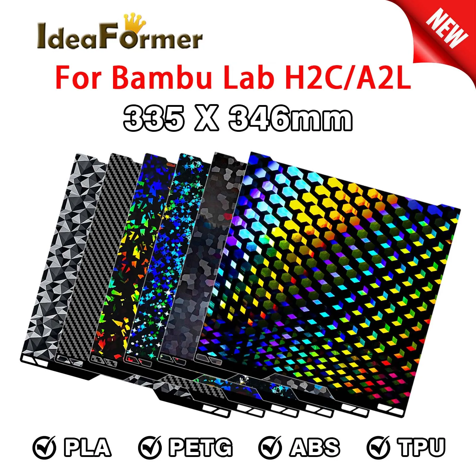 For Bambu Lab H2C Bed Double Sided A2L Bambulab PEO PET Smooth Build Plate For Bambu Lab Accessories Spare Parts Bambu Heat Bed