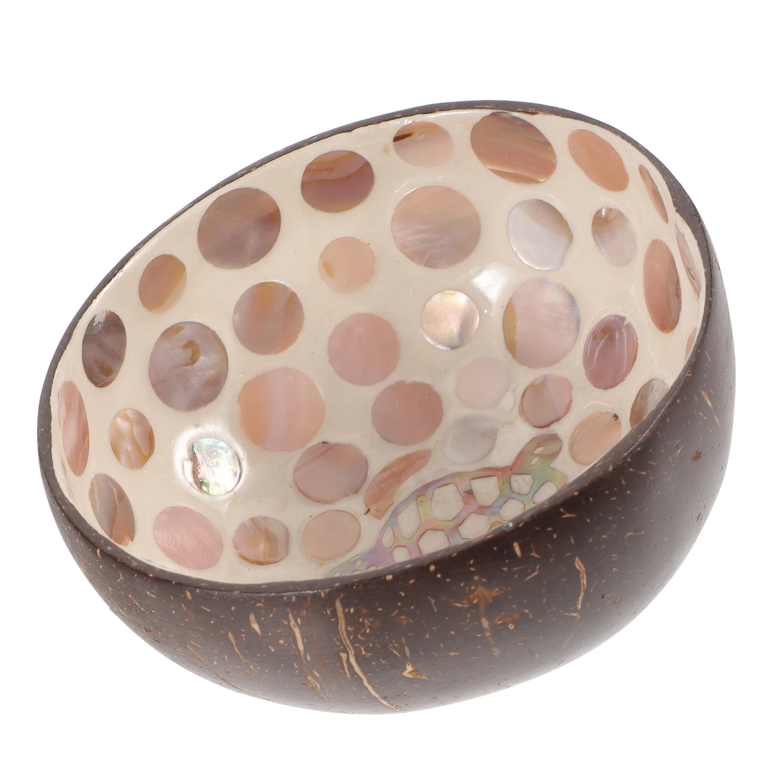 

Coconut Shell Bowl Multi Function Unique Pattern Natural Style Food Serving Containers Decorative Storage Home Supply