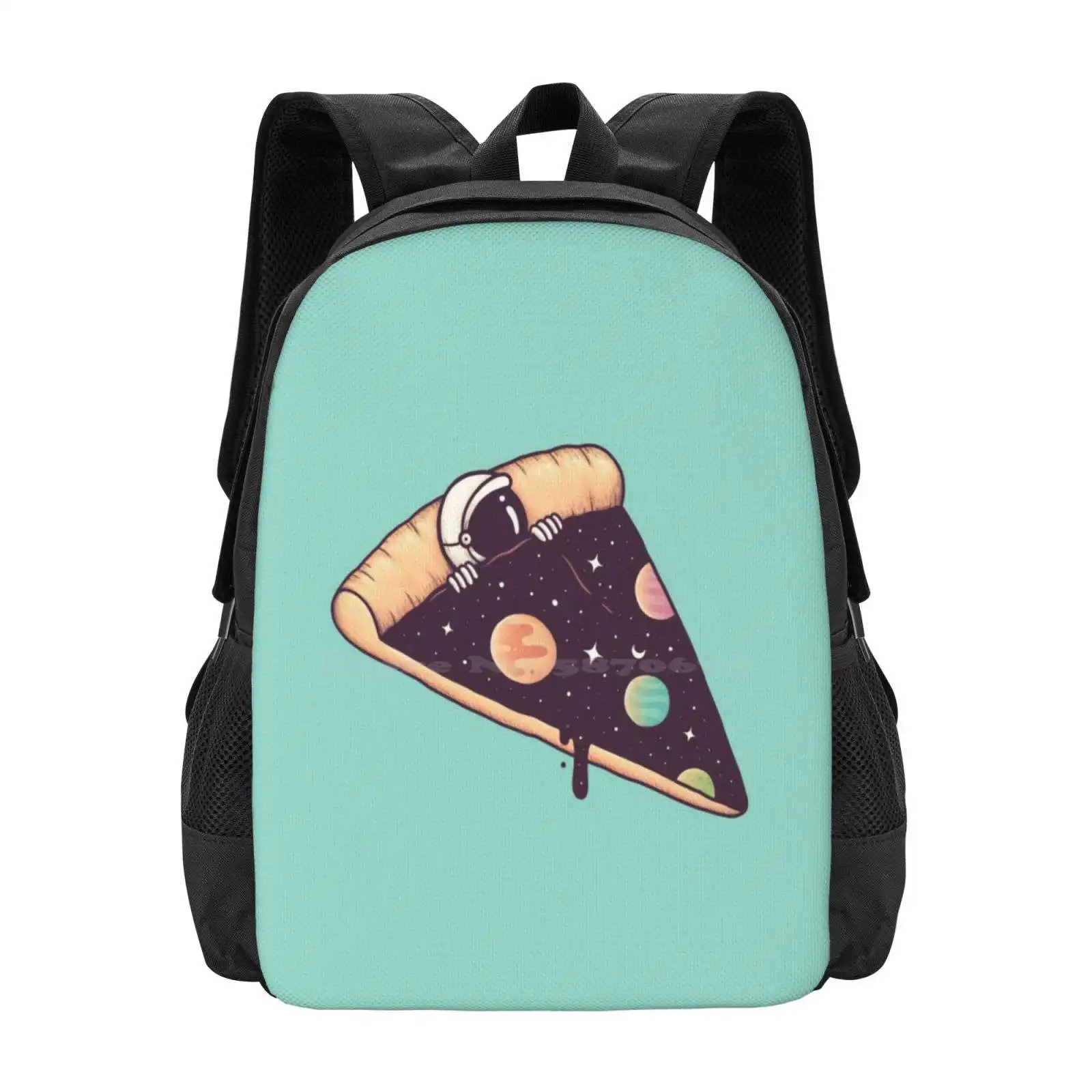 Galactic Deliciousness Backpacks For School Teenagers Girls Travel Bags Astronaut Space Stars Planets Pizza Nap Funny Food