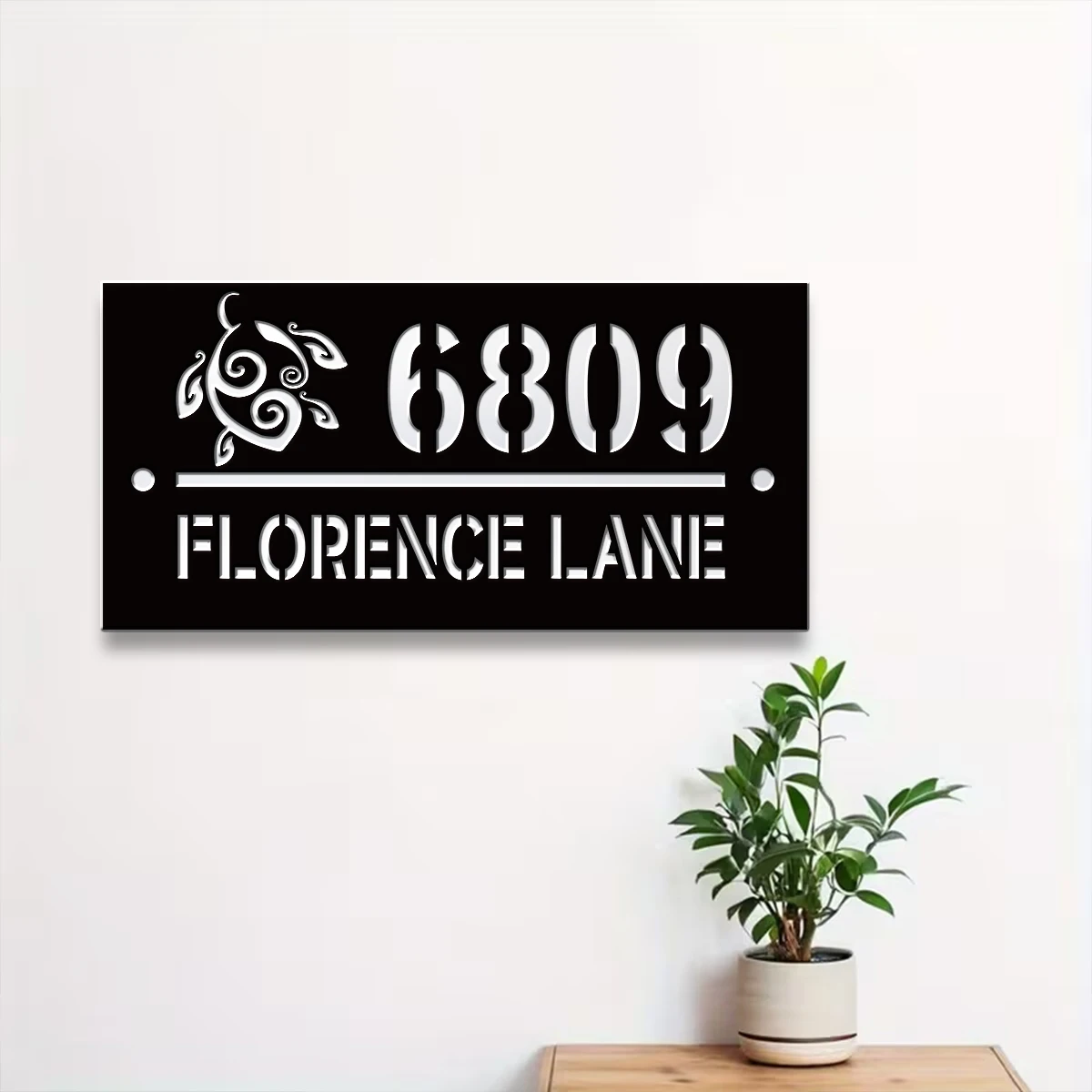 1Pc Custom Creative Turtle Number&Text Acrylic House Number Door Street Sign Plaque,Home Room Garden Decor,Birthday Wedding Gift