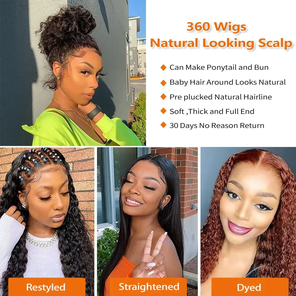 Burmese 360 Lace Front Wig Human Hair 100% Pre Plucked Kinky Curly Human Hair Lace Frontal Wigs 100% Brazilian Curly Wig On Sale