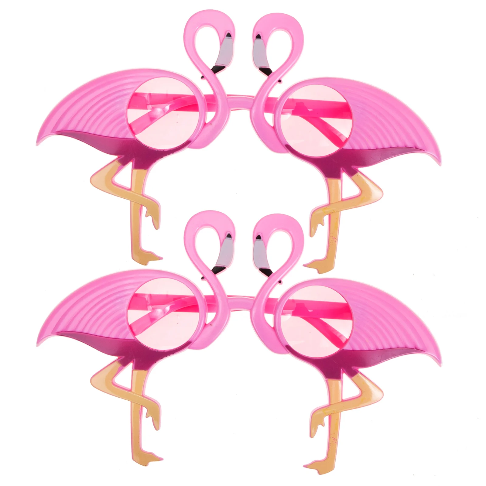 

2pcs Flamingo Sunglasses Hawaiian Beach Party Pink Eyeglasses Adults Kids Photo Props Decorative Supplies Safe