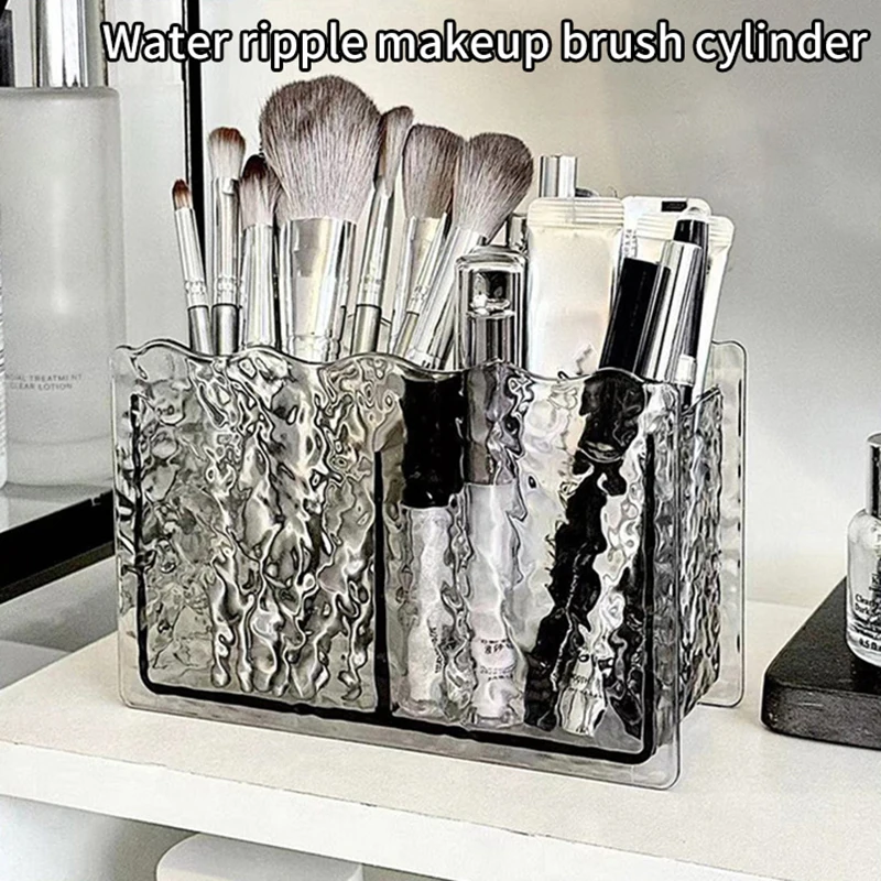 2 Holes Cosmetic Storage Box Makeup Brush Holder Organizer L
