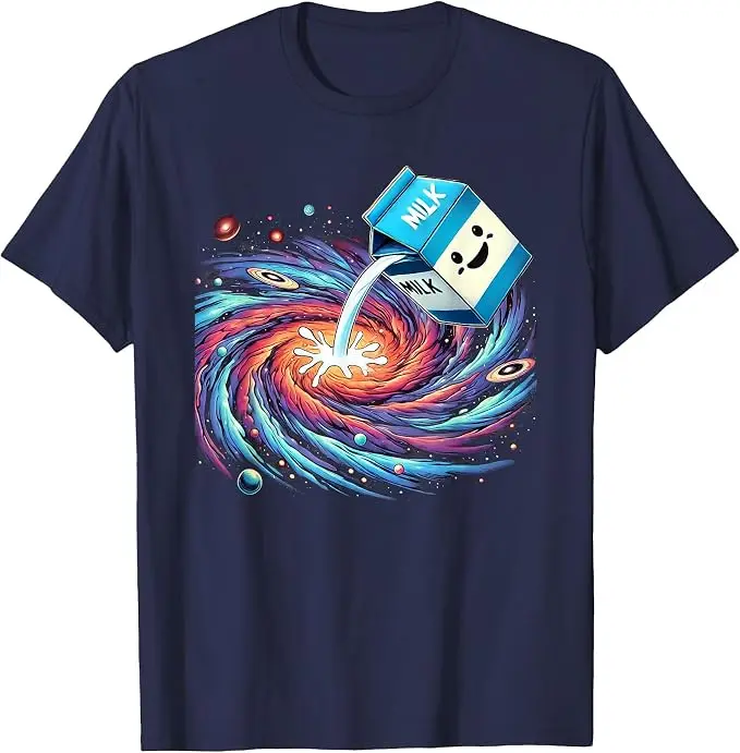 Lustiges Cartoon-Milchstraßen-T-Shirt mit kosmischem Galaxien-Motiv, Y2k-Kunstwerk, Grafik-Bekleidung für Weltraum- und Wissenschaftsliebhaber, modisches künstlerisches T-Shirt für Jungen – Detail 14