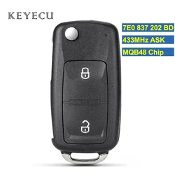 Keyecu 433MHz MQB48 układu 7E083720 2BD pilot zdalnego sterowania dla Volkswagen VW Amarok Transporter T6 7E0 837 202 BD