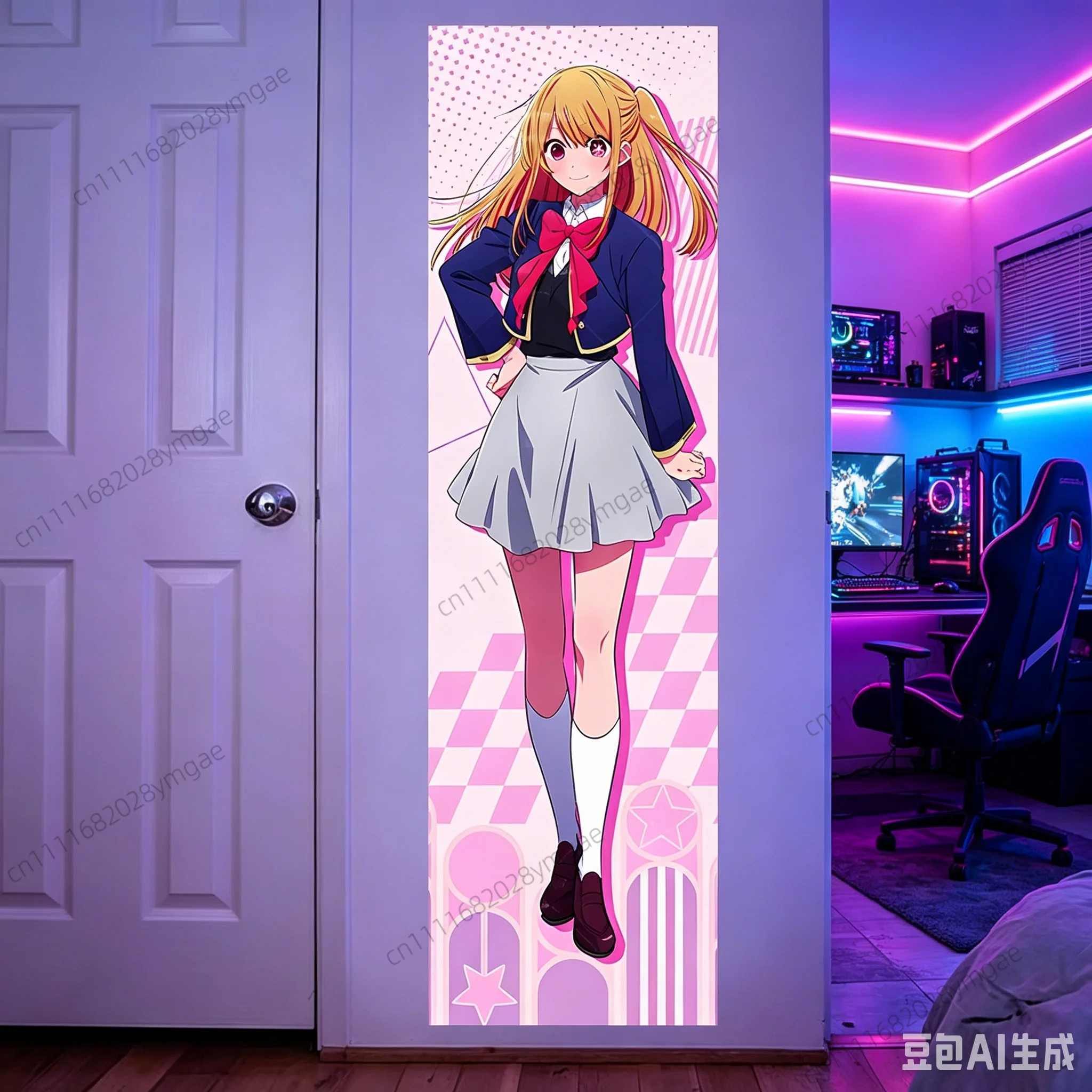 Ästhetischer, niedlicher Anime-Idol-Wandteppich, vertikal, lang, Cartoon Hoshino Wandbehang, Flagge, Kawaii Schlafzimmer- und Wohnheim-Hintergrundtuch, Banner