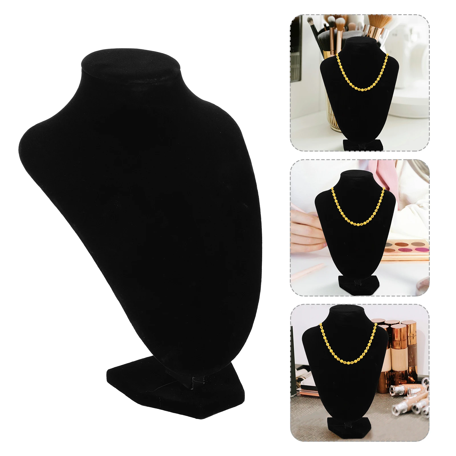 

Necklace Display Stand Black Adjustable Bust Mannequin Jewelry Holder Earring Bracelet Organizer Retail Gift Packaging Tool