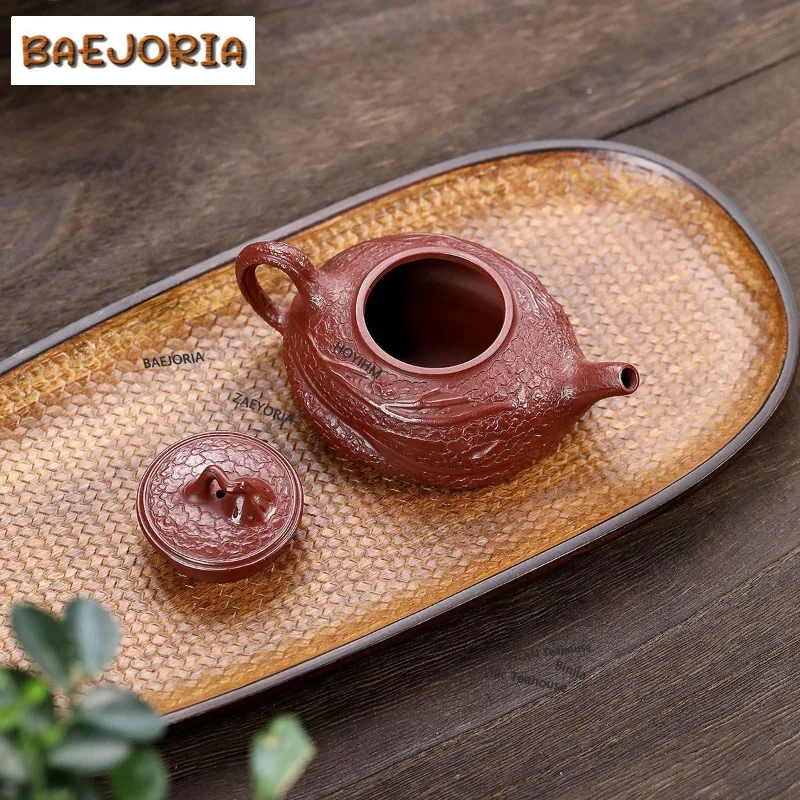 BAEJORIA 130ml Authentic Yixing Purple Clay Teapots Handmade Chinese Cabbage Pot Raw Ore Dahongpao Mud Kettle Zisha Teaset Gift