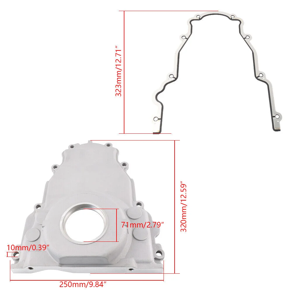 Silver Timing Cover Kit 12561243 Aluminum LS for GM Gen III LS1 LS6 4.8L 5.3L 5.7L 6.0L Engine parts & Accessories