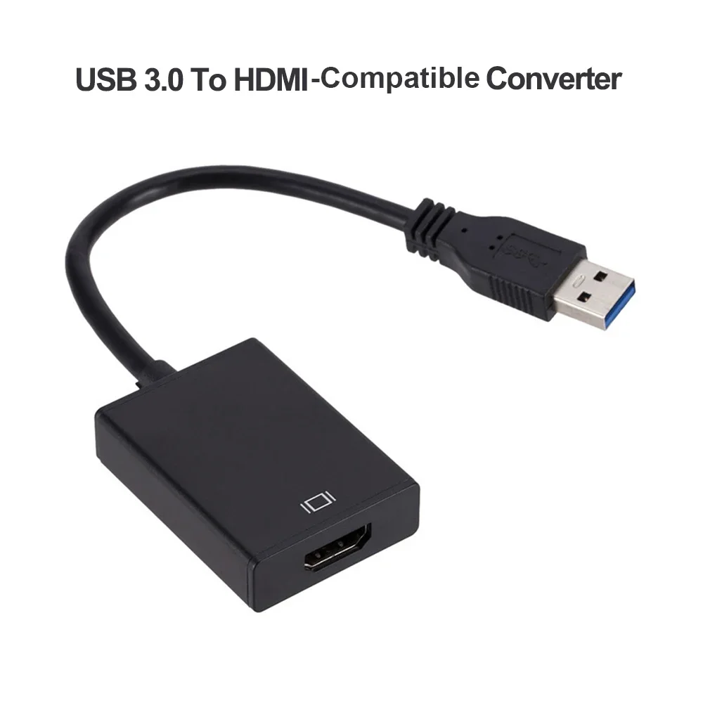 1080P HD Portable USB 3.0 To HDMI-Compatible Audio Video Adapter Converter Cable High Speed For Windows 7/8/10 PC