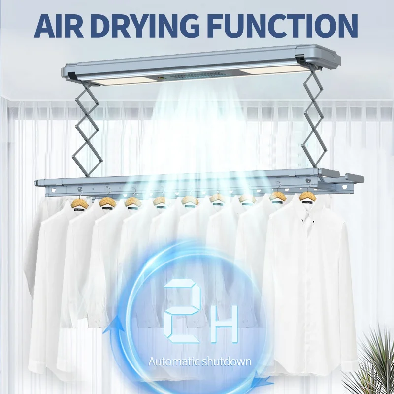 Voice Command Smart Clothes Dryer Automated Laundry Rack Ceiling Drying Rack Technology China Wholesale Shark Laundry Basket LVD