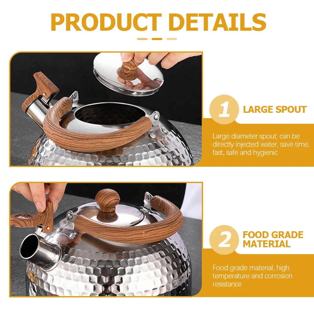 

Stainless Steel Whistling Kettle 2.5L Stovetop Tea Kettle With Handle For Boiling Water Kitchen Cookware Water Boiler