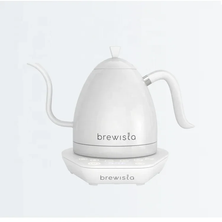 Brewista 600ml high-grade thermometer gooseneck tea long mouth wood drip coffee kettle