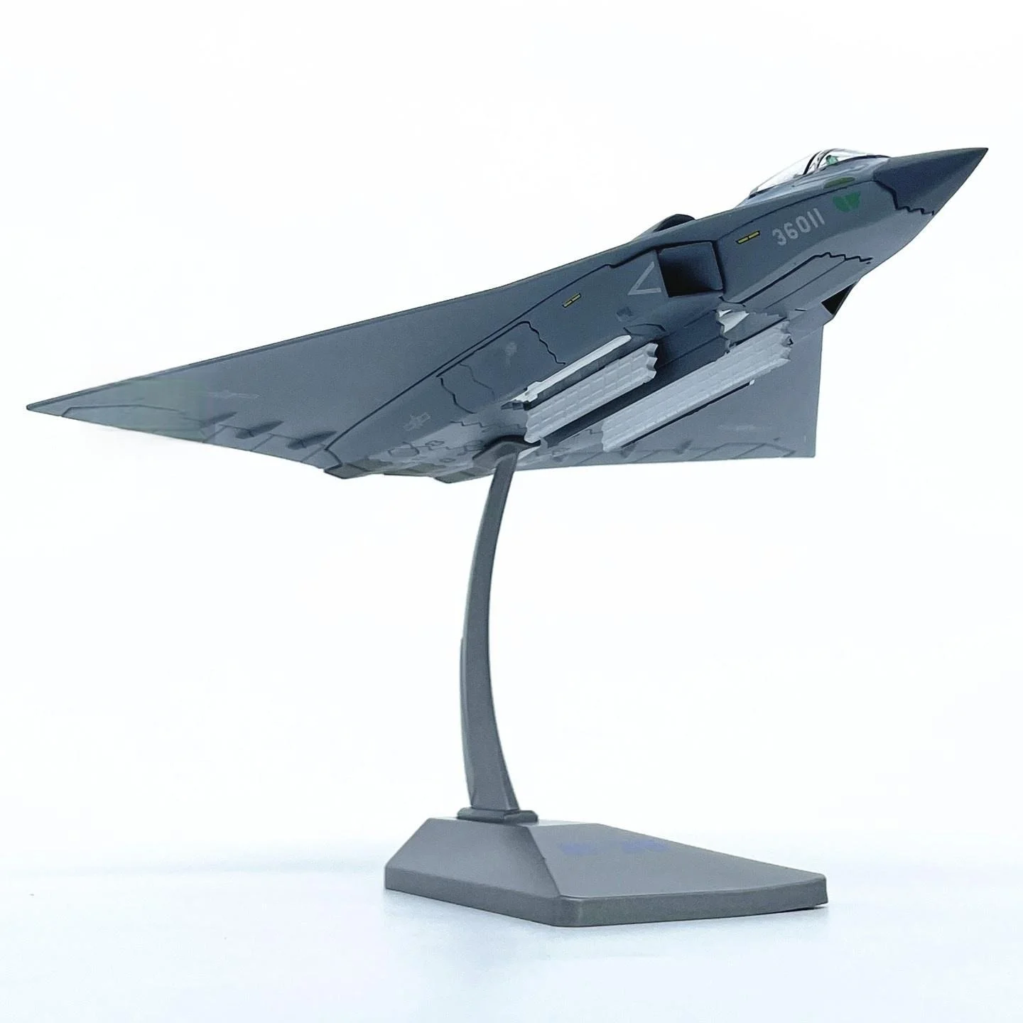Diecast 1:144 Scale Chinese Air Force J-36 Alloy Fighter Jet Aircraft 6th Generation Airplane Model For Display Collectible Gift