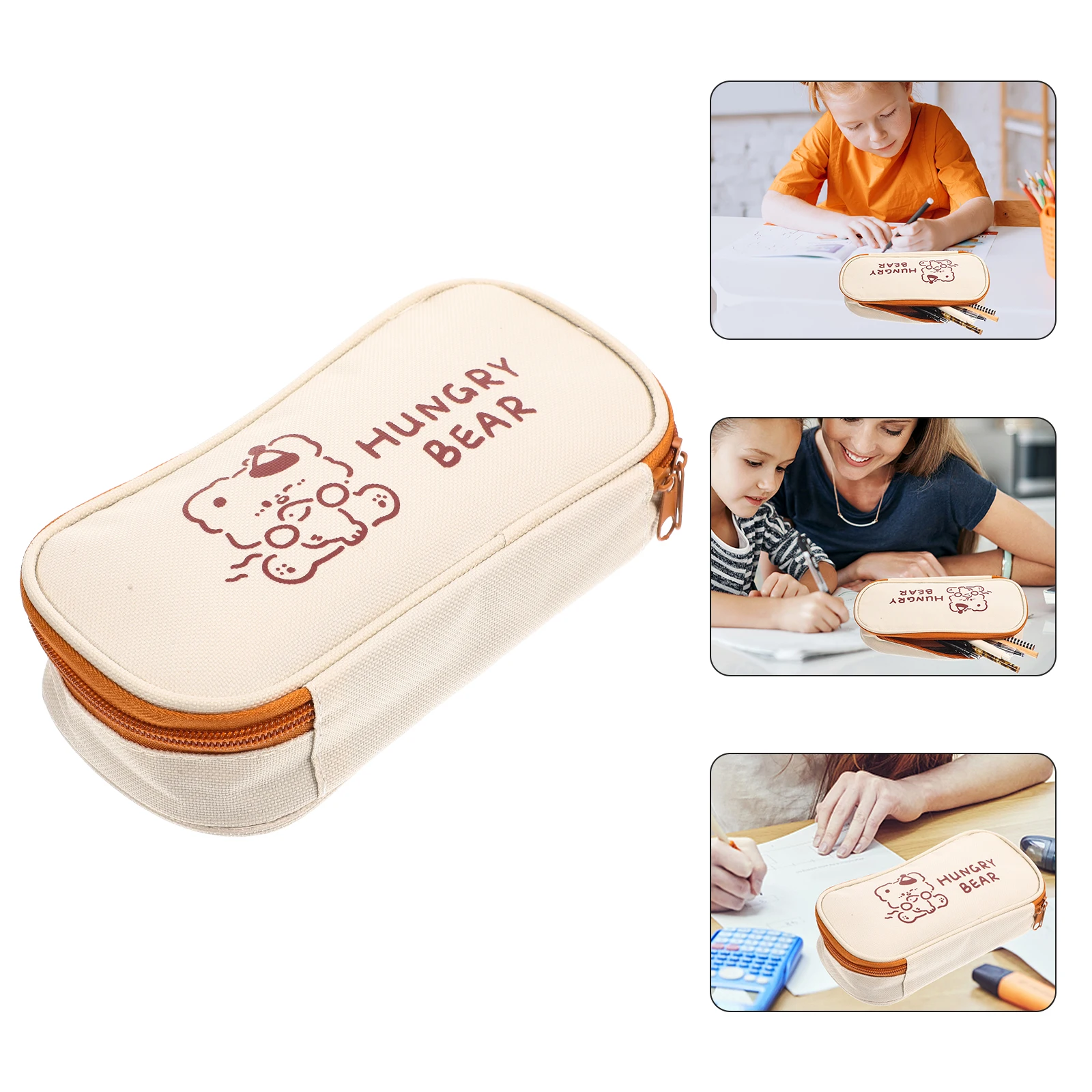 مقلمة بسيطة وحقائب سفر قرطاسية للفتيات من القماش بسعة كبيرة صغيرة