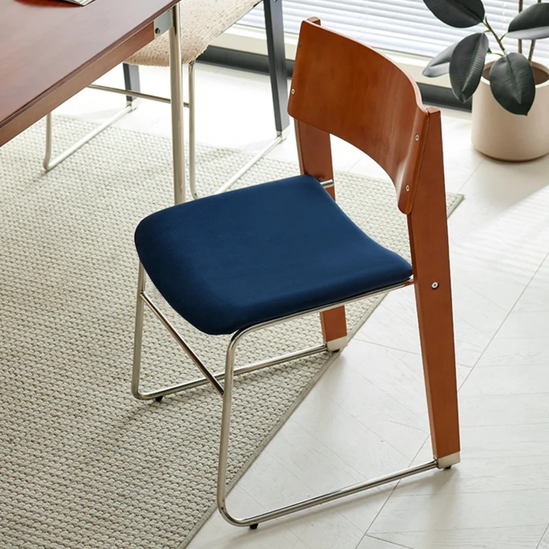Comfortable Mid‑Century Modern Dining Chair, Luxury Soft Velvet Iron Frame Vintage Accent Side Chair for Home Dining Room Office