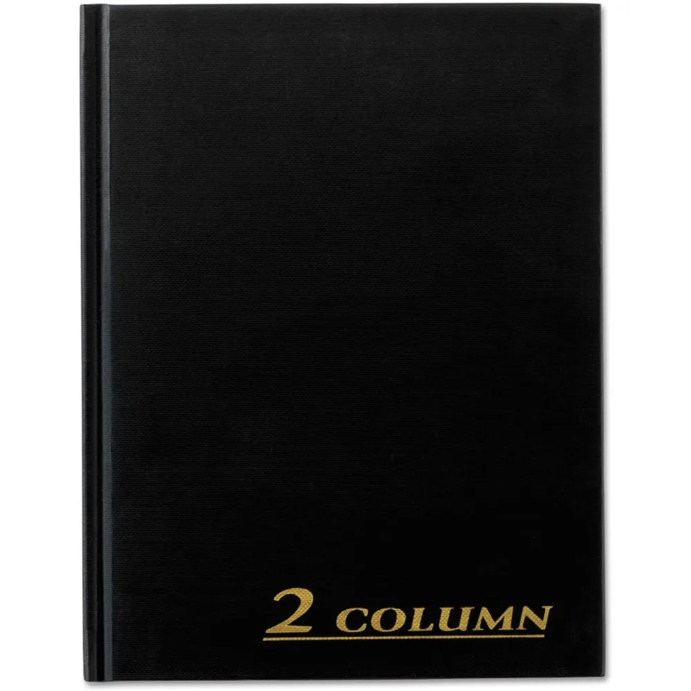 Carnet de comptes, 2 colonnes, couverture noire, 80 pages, 7 x 9 1/4