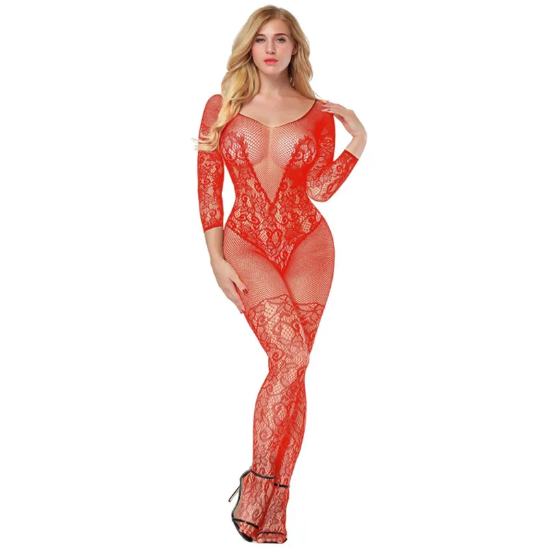 Sexy Women\'s Underwear Ladies Bodystockings Open Crotch Catsuit Bodysuit Conjoined Tights Erotic Lingerie Sleepwear Jumpsuit