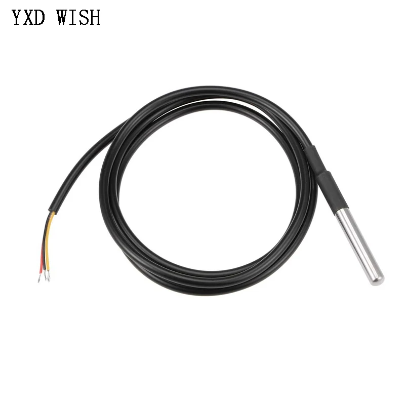 10PCS Waterproof DS18B20 Thread Temperature Probe Temperature Sensor Stainless Steel Package 1M 2M 3M 5M 18B20 Wire For Arduino